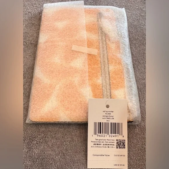 kate spade New York NWT gorgeous and fun Staci Orange Toss Medium L-Zip Wristlet - Picture 5 of 13